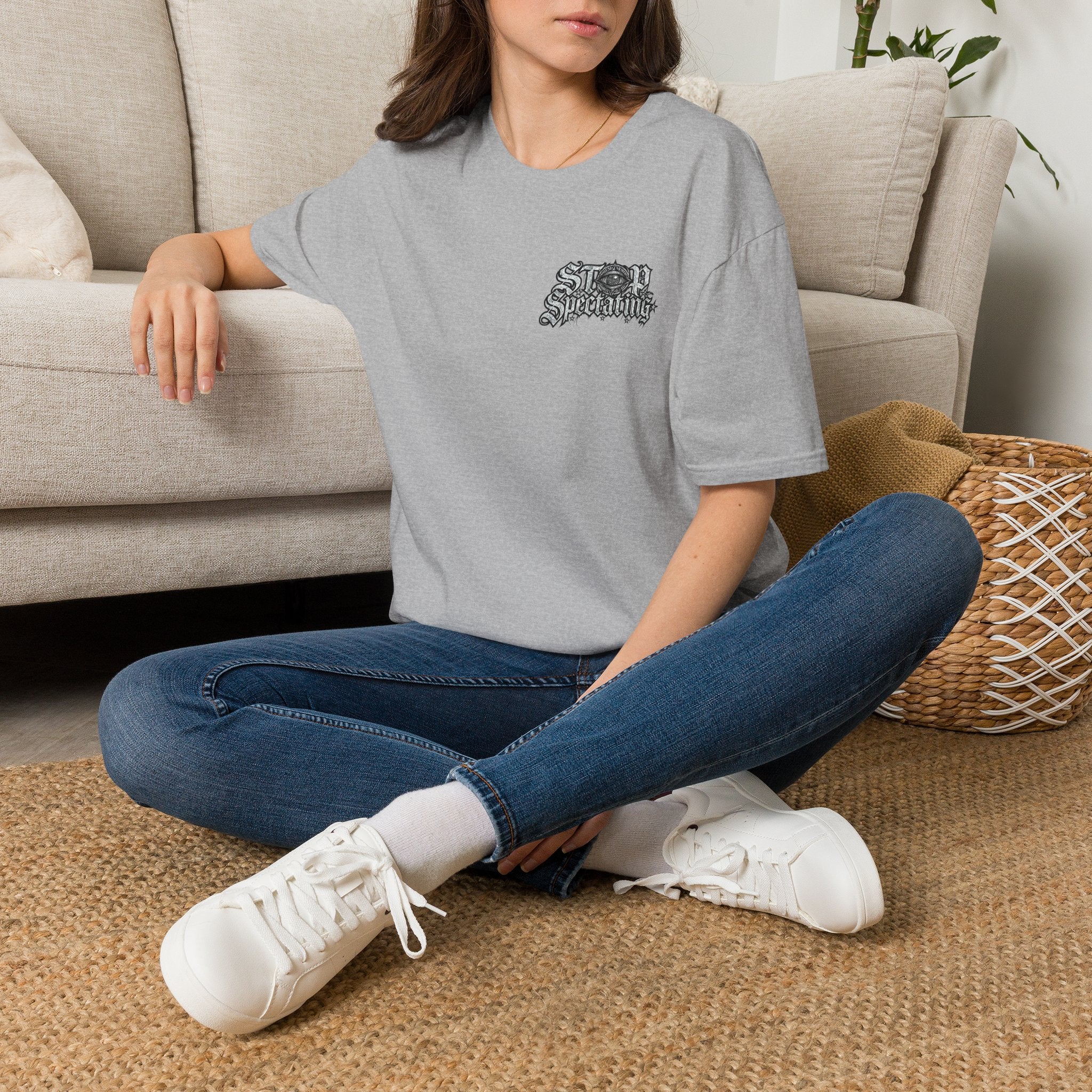 Stop Spectating Left Chest/Back Logo Tee - 100% Cotton/Light Colors
