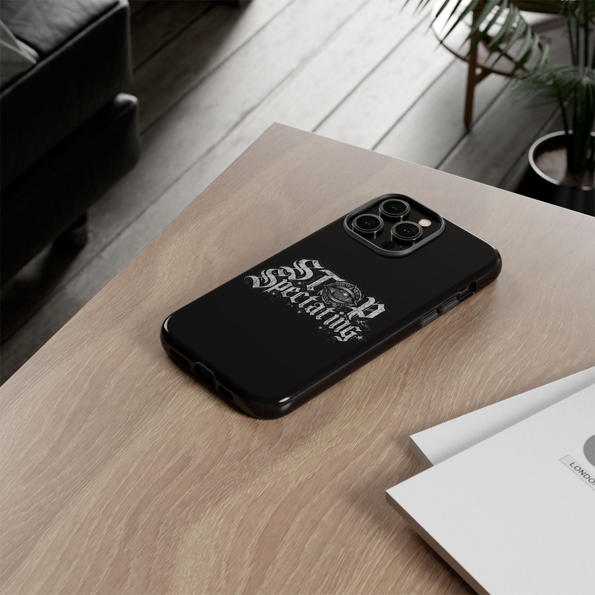 Stop Spectating Tough Phone Case — Protective Graphic Phone Cover with Gothic Eye Design
