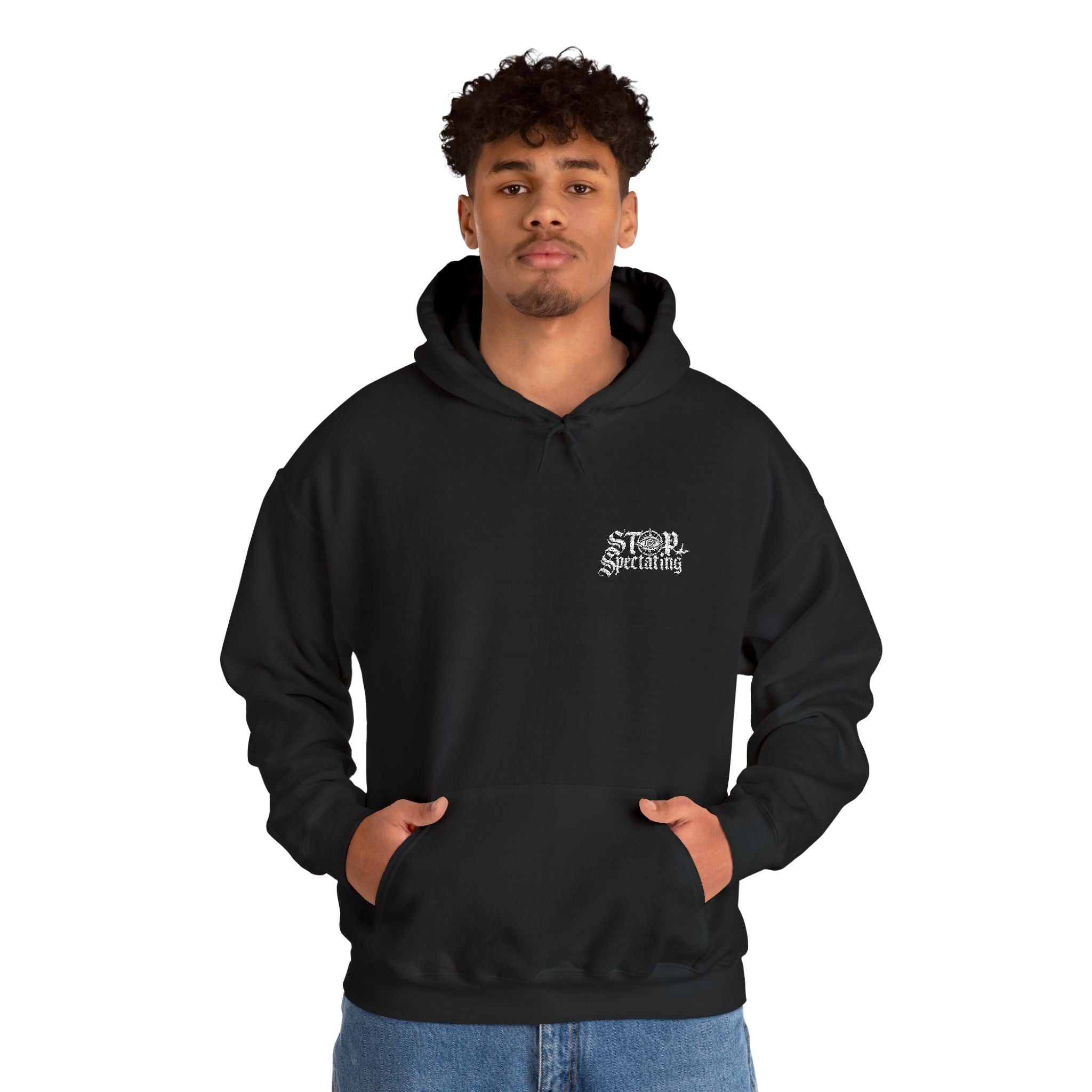 Stop Spectating Embroidered Hoodie - Black
