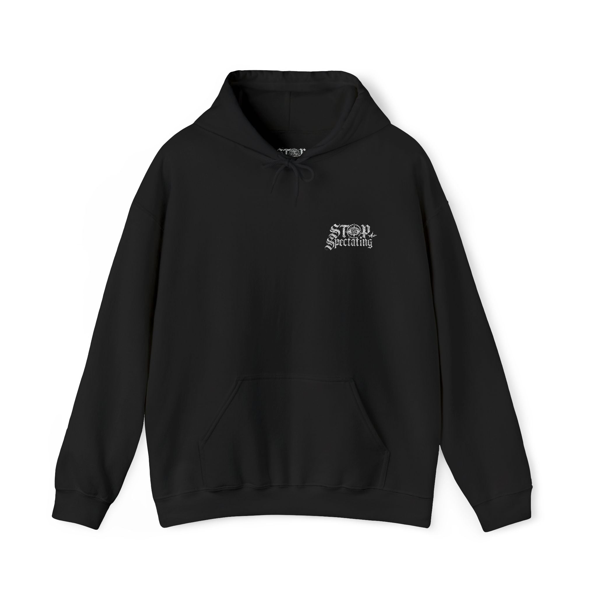 Stop Spectating Embroidered Hoodie - Black