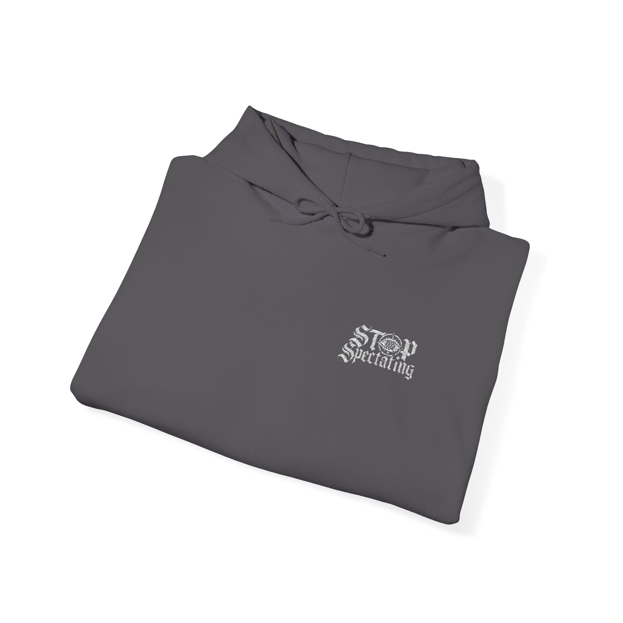 Stop Spectating Embroidered Hoodie - Grey