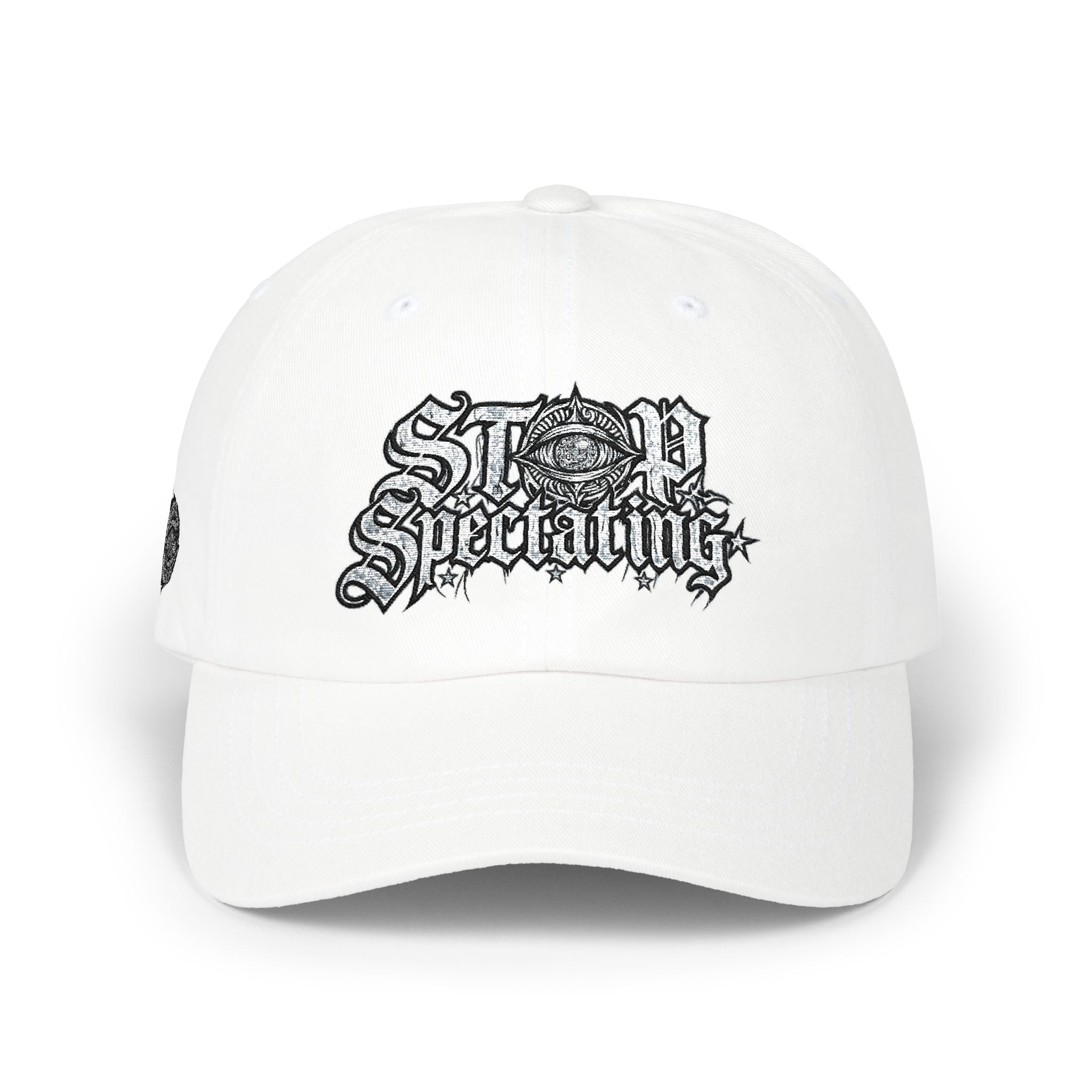 Dad Cap — 'Stop Spectating' Embroidered Gothic Baseball Hat