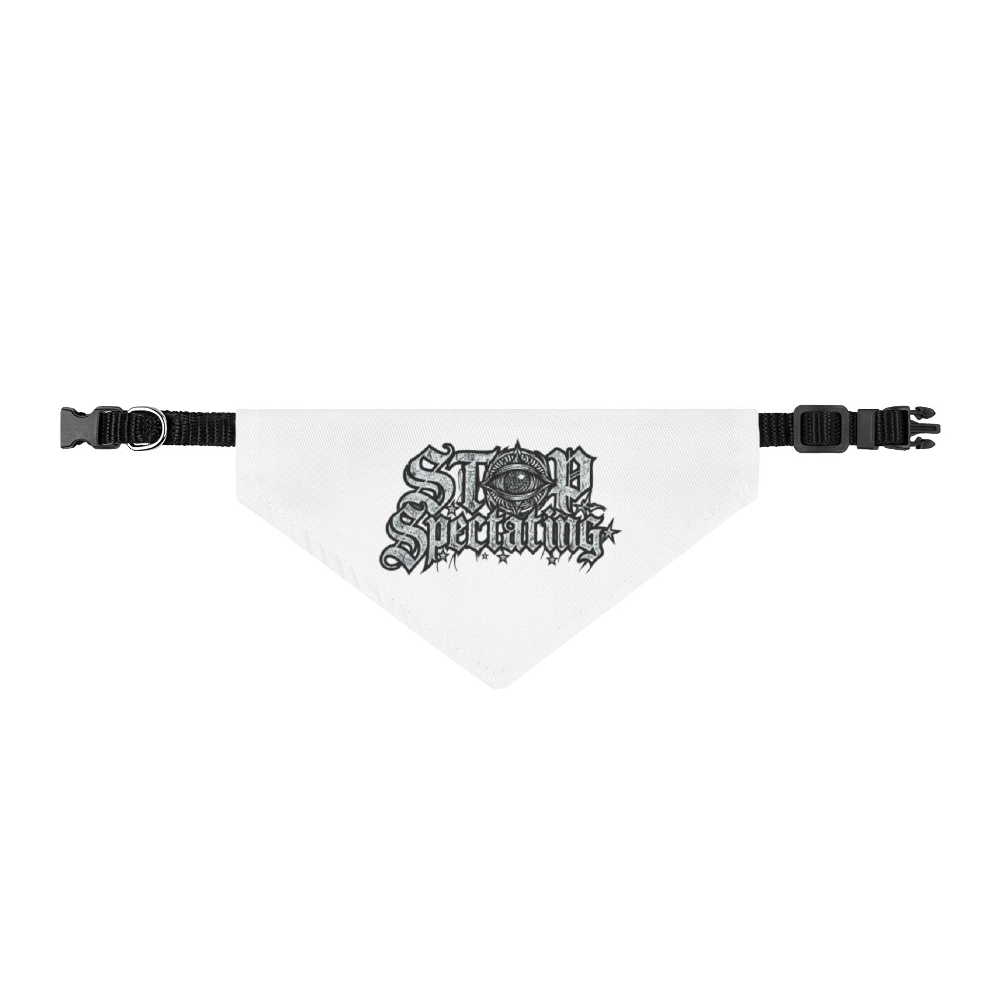 Clip-On Pet Bandana — 'Still Spectating' Gothic Logo Dog Bandana