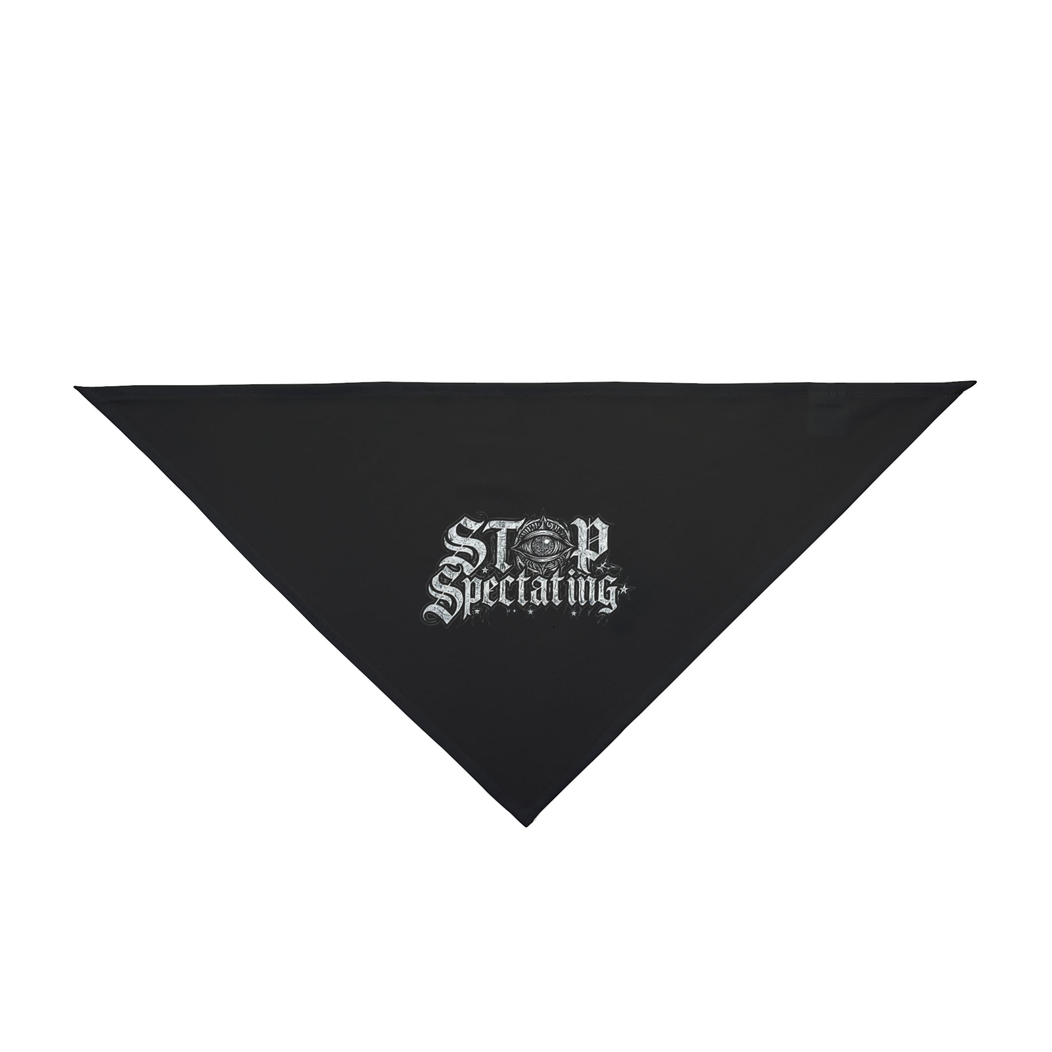 Pet Bandana — 'Stop Spreading' Gothic Script Dog Bandana, White