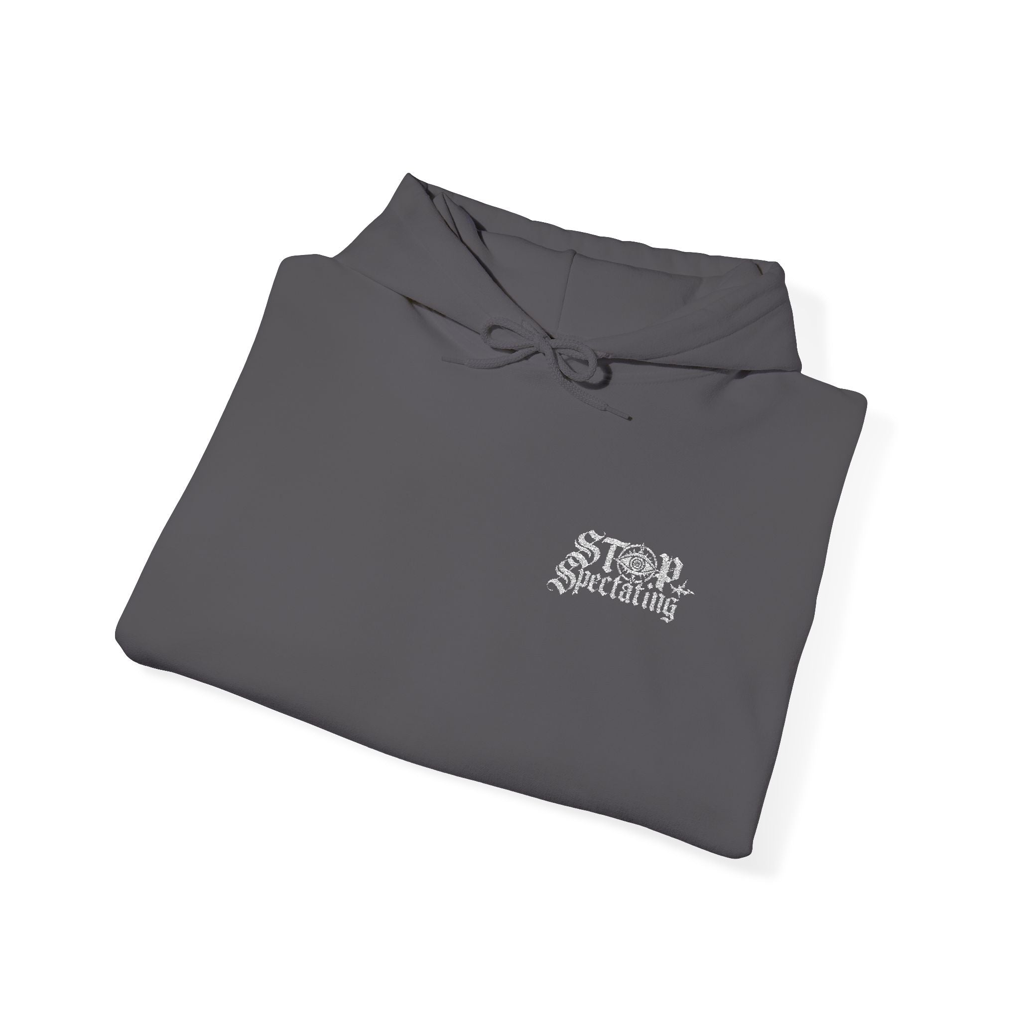 Stop Spectating Embroidered Hoodie - Grey