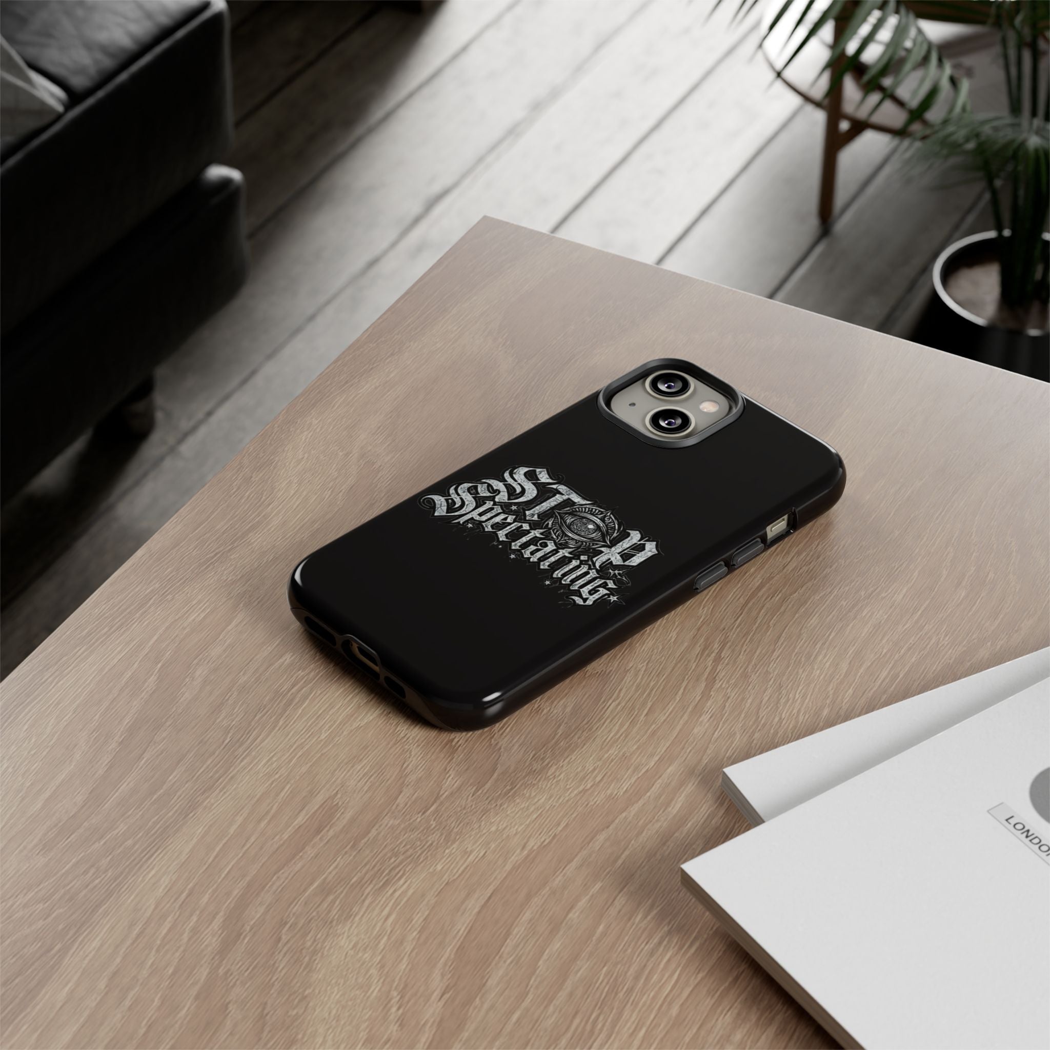 Stop Spectating Tough Phone Case — Protective Graphic Phone Cover with Gothic Eye Design