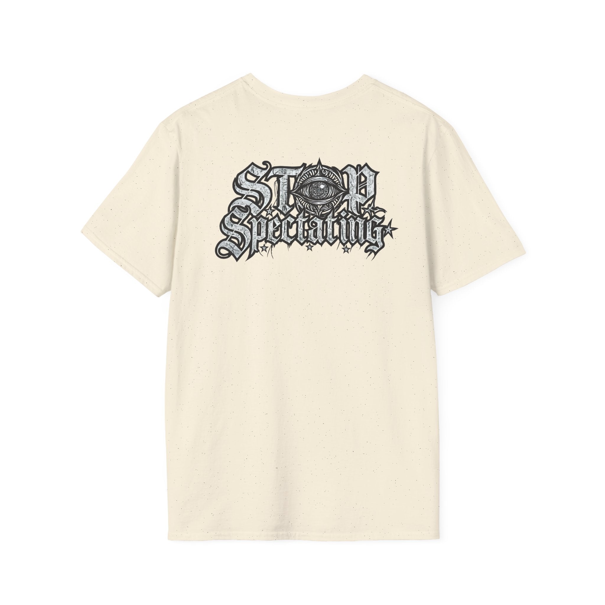 Stop Spectating Left Chest/Back Logo Tee - 100% Cotton/Light Colors