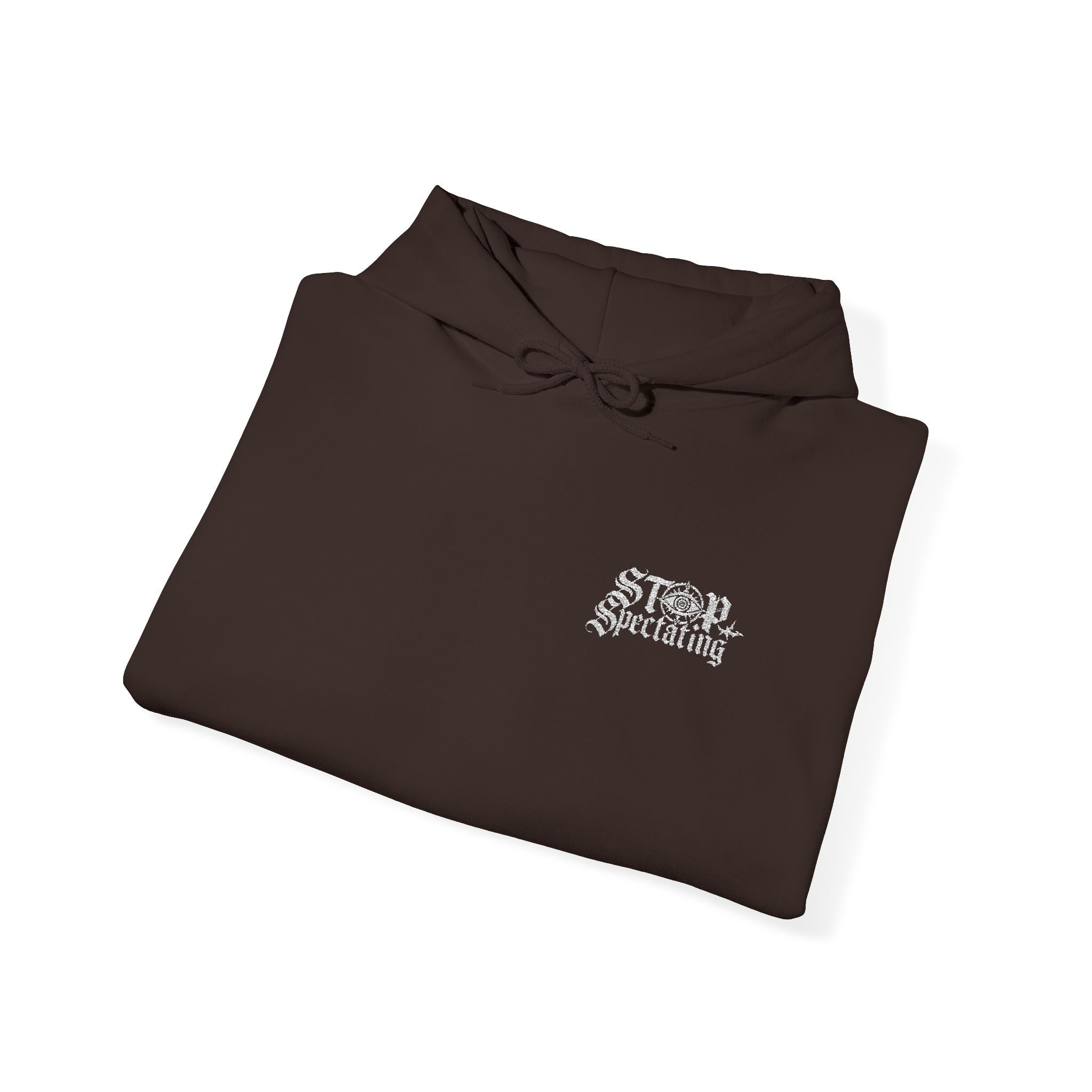 Stop Spectating Embroidered Hoodie - Brown