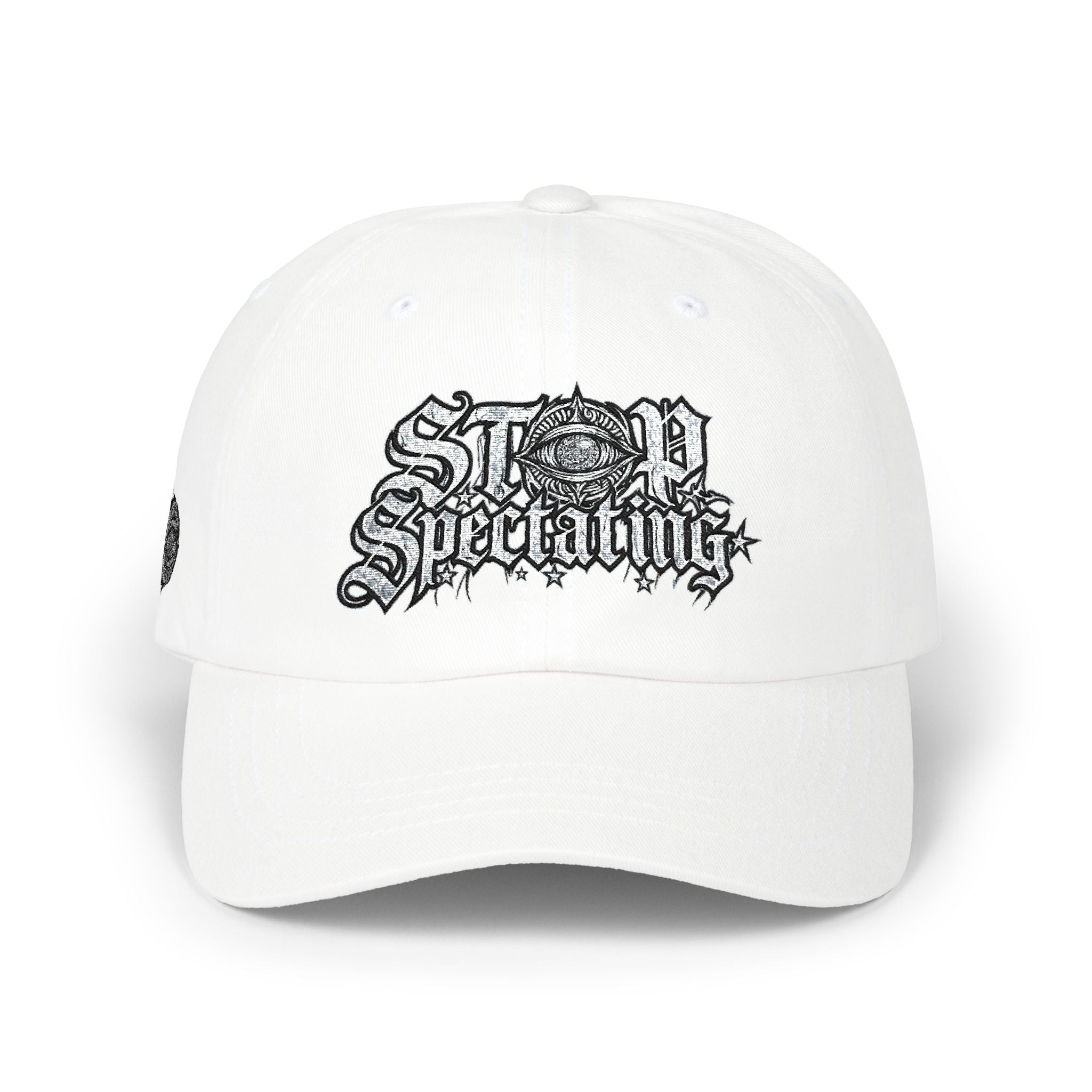 Dad Cap — 'Stop Spectating' Embroidered Gothic Baseball Hat