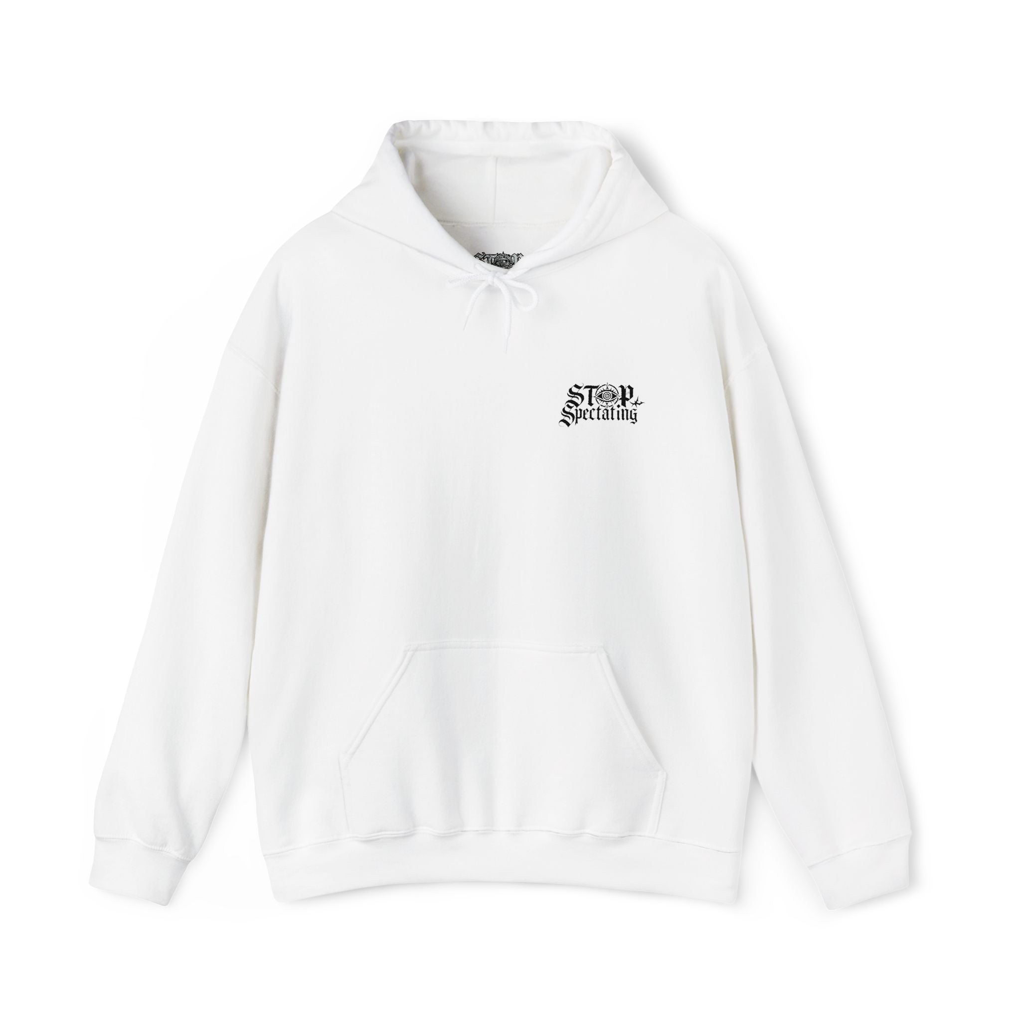 Stop Spectating Embroidered Hoodie - White