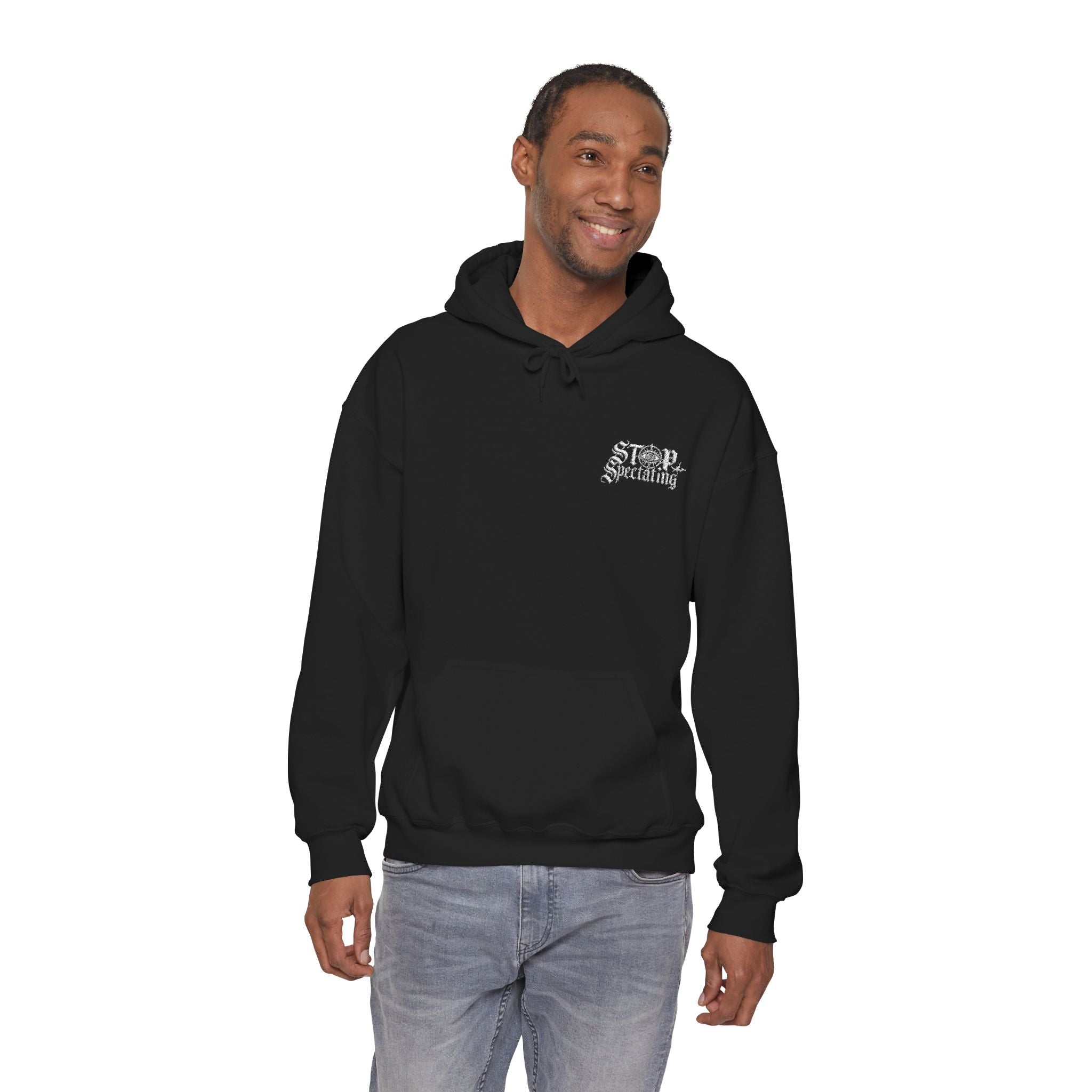 Stop Spectating Embroidered Hoodie - Black