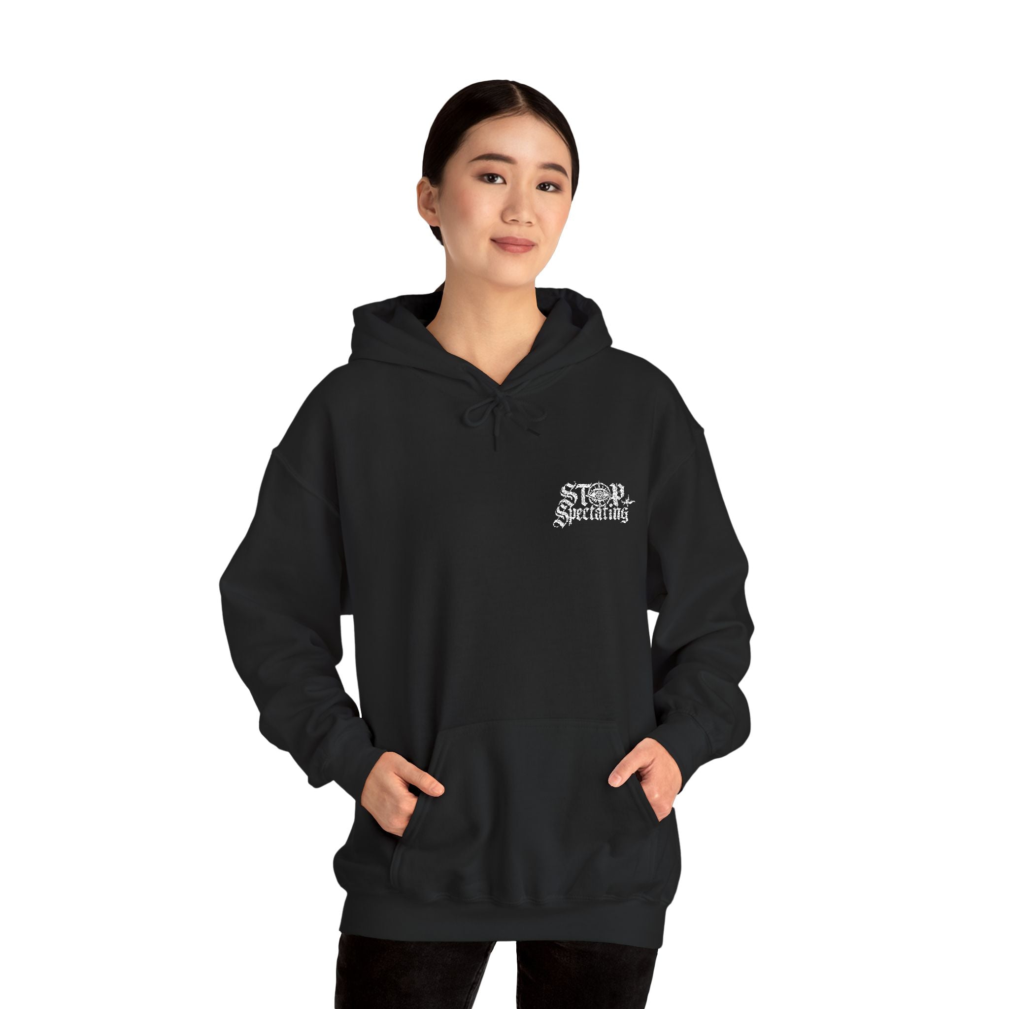 Stop Spectating Embroidered Hoodie - Black