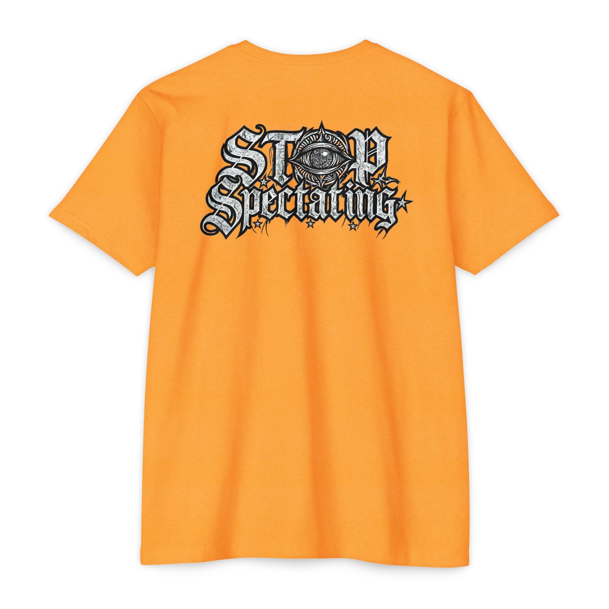 Stop Spectating Left chest/Back Logo Tee - 60/40 Blend/Light Colors